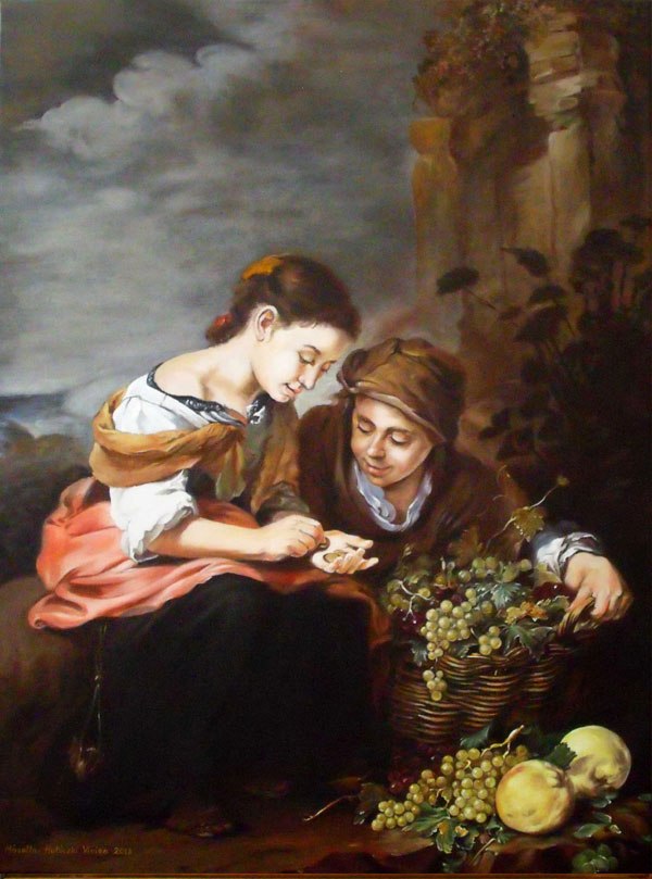 Bartolomé Esteban Murillo: A kis gyümölcsárus (másolat, olaj, vászon, 60 x 80 cm)