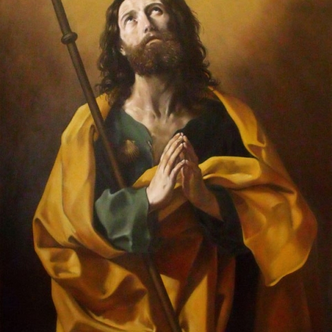 Guido Reni: Id. Szent Jakab (másolat, olaj, vászon, 160 x 110 cm)