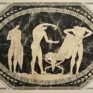 Fürdőzők görög ihletésre II. (szekkótechnika)
