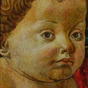 Francesco di Stefano Pesellino: Mária gyermekével (részlet) (másolat, akvarell, papír